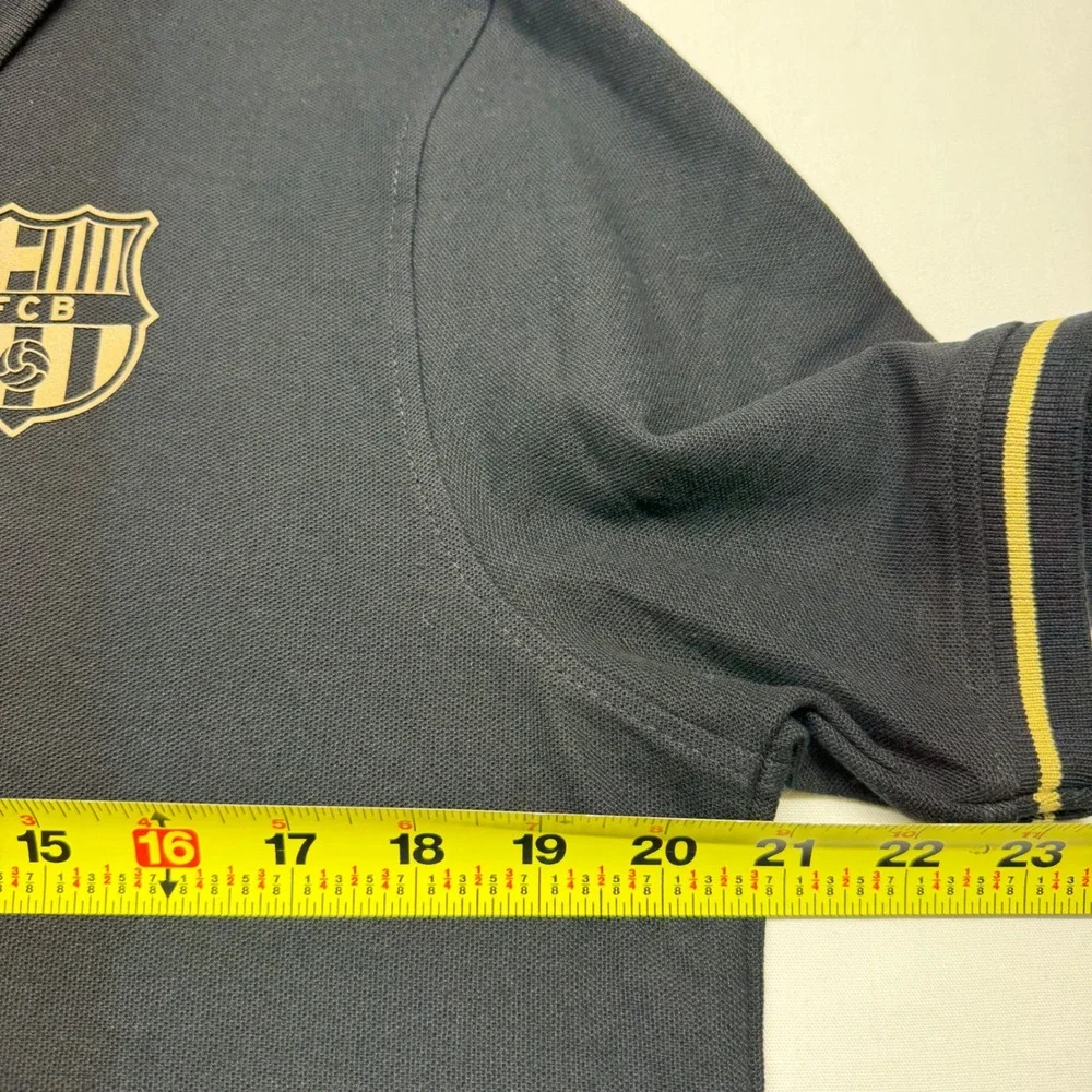 FC Barcelona Barça Black Gold Polo Shirt Men's Medium Soccer Football La Liga